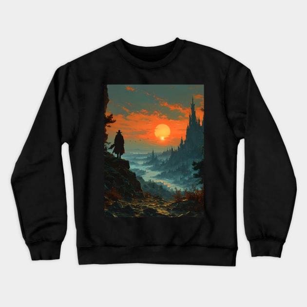 Bloodlust Chronicles: Immortal Bounty Hunts, Gothic Vampire Saga, and Supernatural Adventure in Anime-Manga Art Crewneck Sweatshirt by insaneLEDP